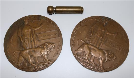 2 military death plaques etc